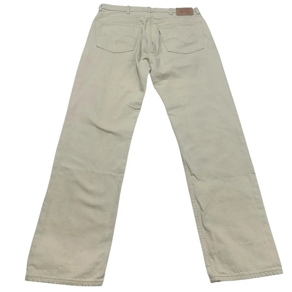 Levi's 505 Regular Fit Tan Beige Denim Jeans Mens‎ Made in USA Straight Leg Y2K